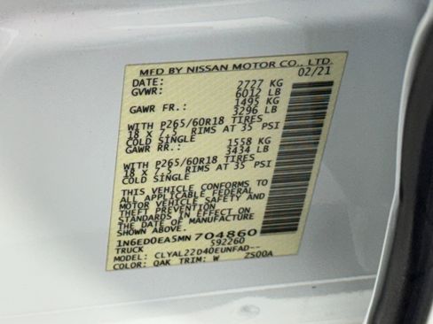 Used 2021 Nissan Frontier SV w/ Midnight Edition Floor Mats RWD image 39