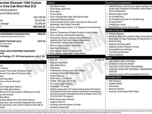 Used 2020 Chevrolet Silverado 1500 Custom Trail Boss w/ Custom Convenience Package image 30