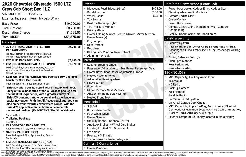 Used 2020 Chevrolet Silverado 1500 LTZ AWD/4WD image 2