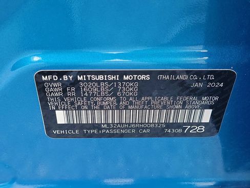 Used 2024 Mitsubishi Mirage ES FWD image 24