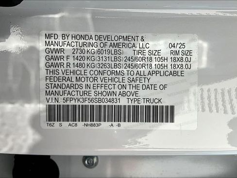 New 2025 Honda Ridgeline RTL image 17