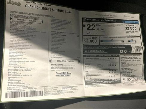 New 2025 Jeep Grand Cherokee Altitude image 23