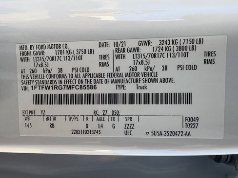 Used 2021 Ford F150 Raptor w/ Equipment Group 801A High image 32