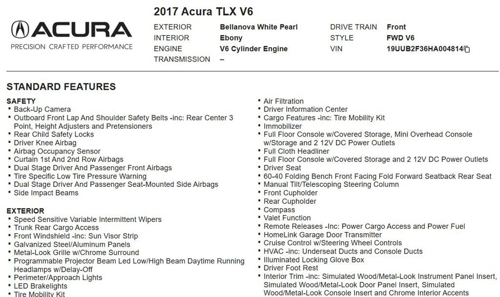 Used 2017 Acura TLX V6 FWD image 17