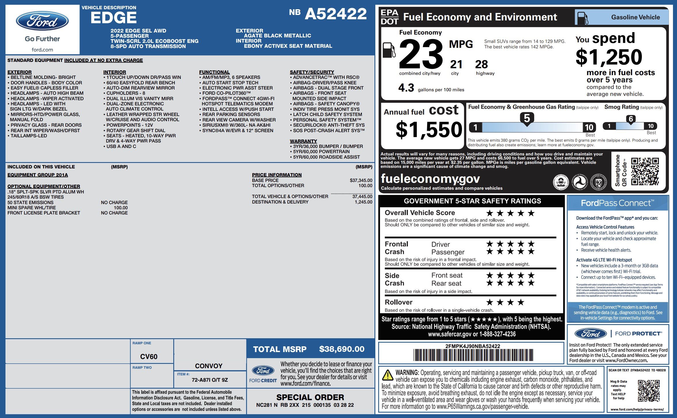 Used 2022 Ford Edge SEL AWD/4WD image 3