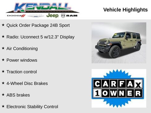 Certified 2025 Jeep Wrangler Unlimited Sport AWD/4WD image 3