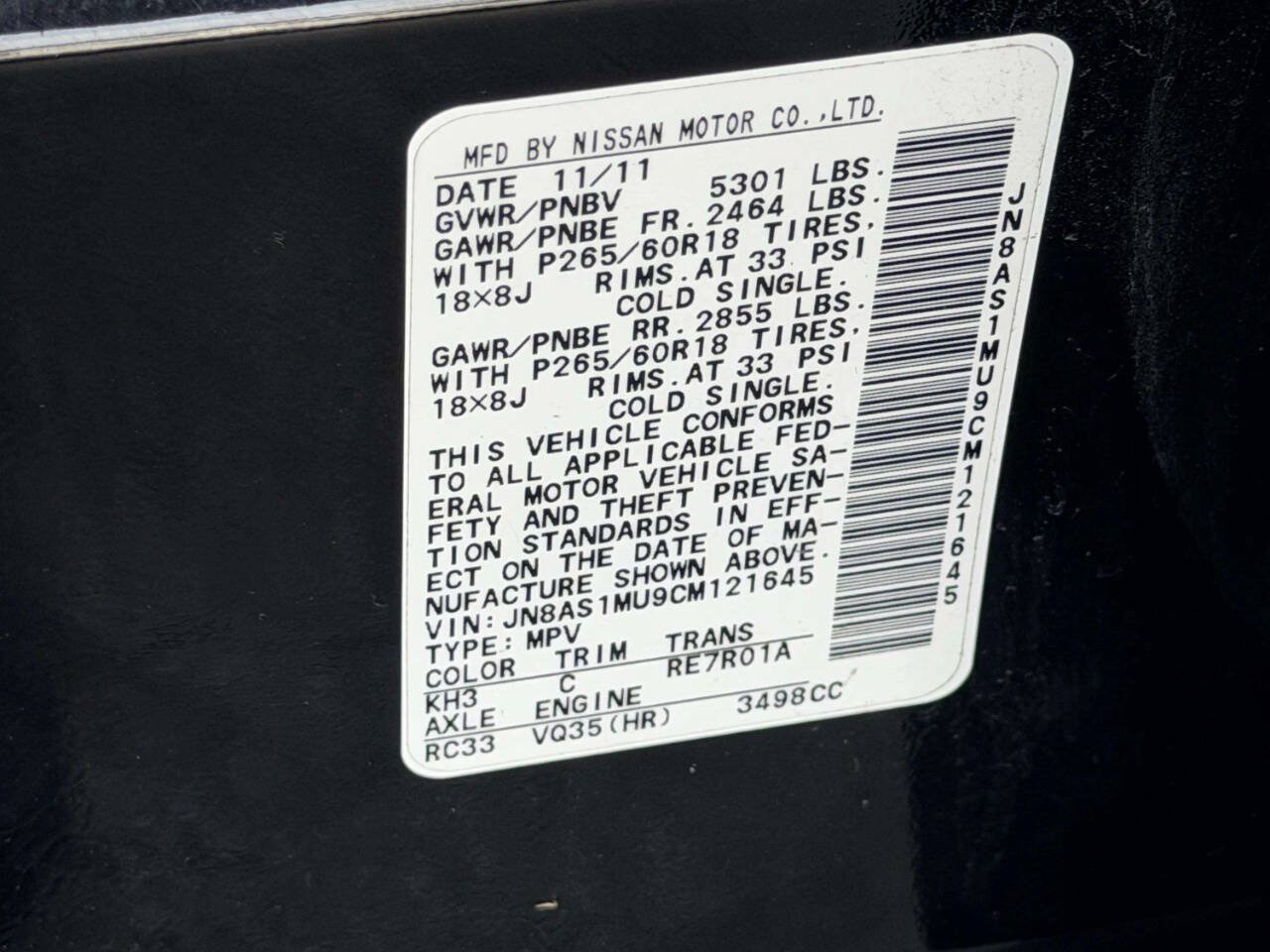 Used 2012 INFINITI FX35 2WD w/ Premium Pkg image 21