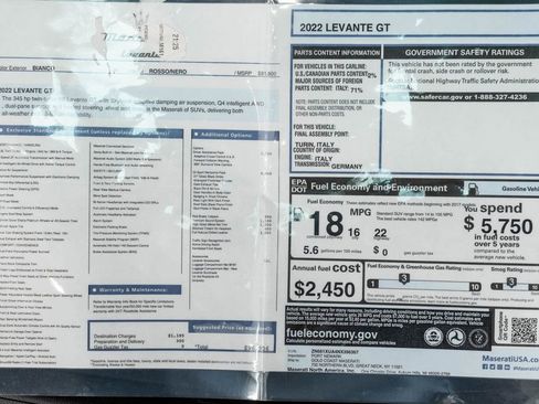 Used 2022 Maserati Levante GT AWD/4WD image 52