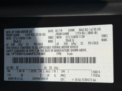 Used 2019 Ford F150 XL w/ Equipment Group 101A Mid RWD image 27