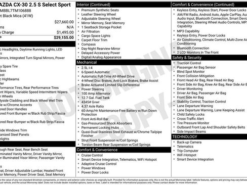 New 2026 MAZDA CX-30 AWD 2.5 S w/ Select Sport Pkg image 3