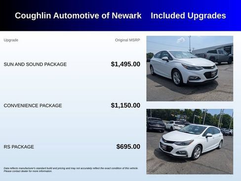Used 2017 Chevrolet Cruze LT w/ Sun And Sound Package FWD image 3