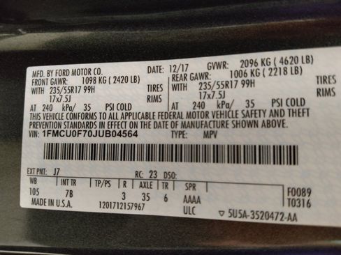 Used 2018 Ford Escape S FWD image 33