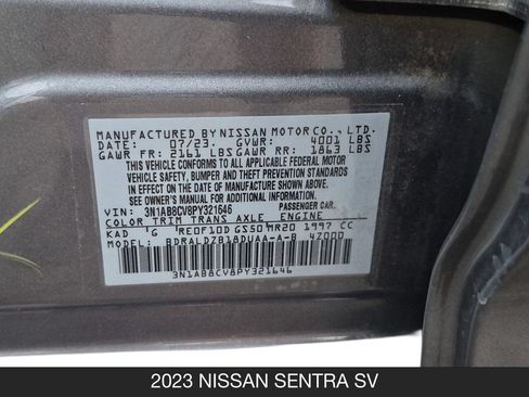 Certified 2023 Nissan Sentra SV w/ All-Weather Package FWD image 24