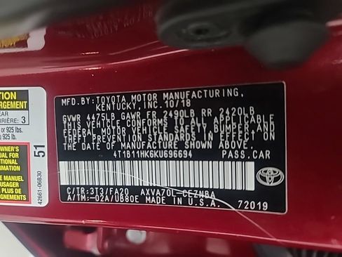 Used 2019 Toyota Camry LE FWD image 36