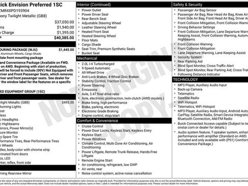 Used 2023 Buick Envision Preferred w/ Sport Touring Package AWD/4WD image 4