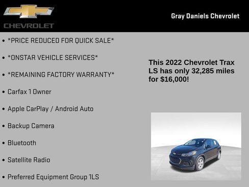Certified 2022 Chevrolet Trax LS w/ Tint and Cruise Package image 6
