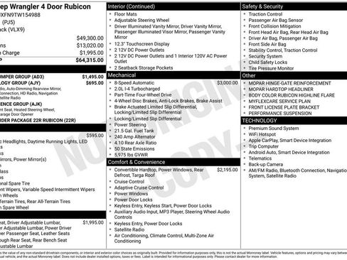 New 2026 Jeep Wrangler Unlimited Rubicon w/ Steel Bumper Group AWD/4WD image 47