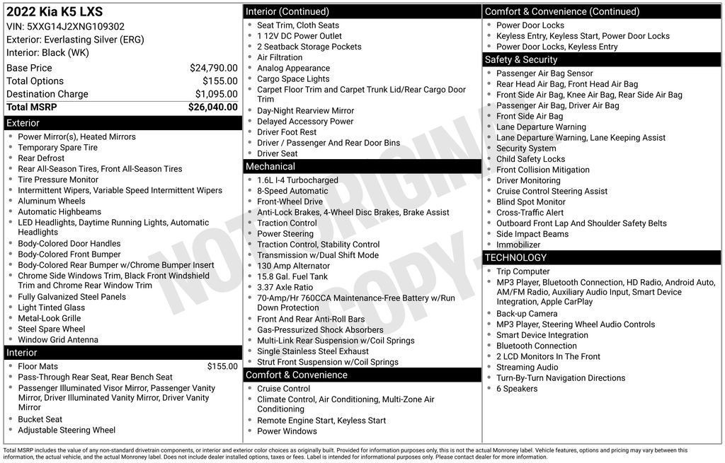 Used 2022 Kia K5 LXS FWD image 23