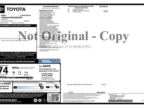 Used 2022 Toyota Mirai XLE w/ Advanced Technology Package image 15