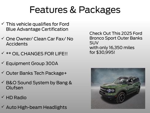 Certified 2025 Ford Bronco Sport Outer Banks w/ Outer Banks Tech Package+ AWD/4WD image 4
