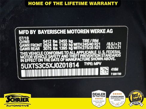 Used 2018 BMW X3 M40i w/ Premium Package image 53