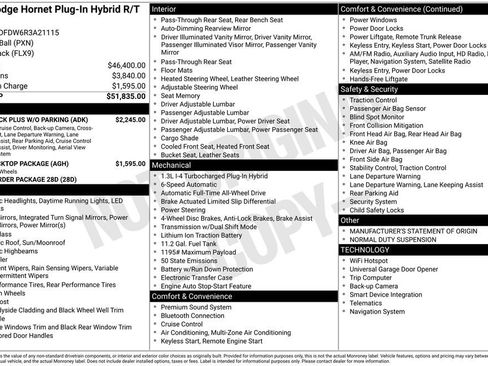 New 2024 Dodge Hornet R/T Plus w/ Tech Pack Plus w/o Parking AWD/4WD image 6