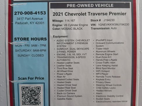 Used 2021 Chevrolet Traverse Premier AWD/4WD image 35