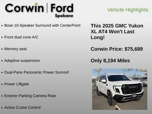 Used 2025 GMC Yukon XL AT4 w/ AT4 Premium Package AWD/4WD image 6