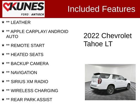 Used 2022 Chevrolet Tahoe LT w/ LT Signature Package AWD/4WD image 3