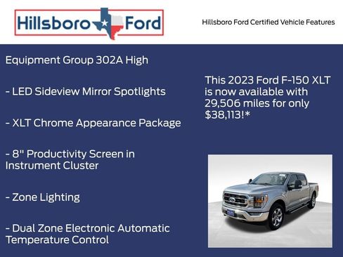 Certified 2023 Ford F150 XLT w/ Equipment Group 302A High image 9