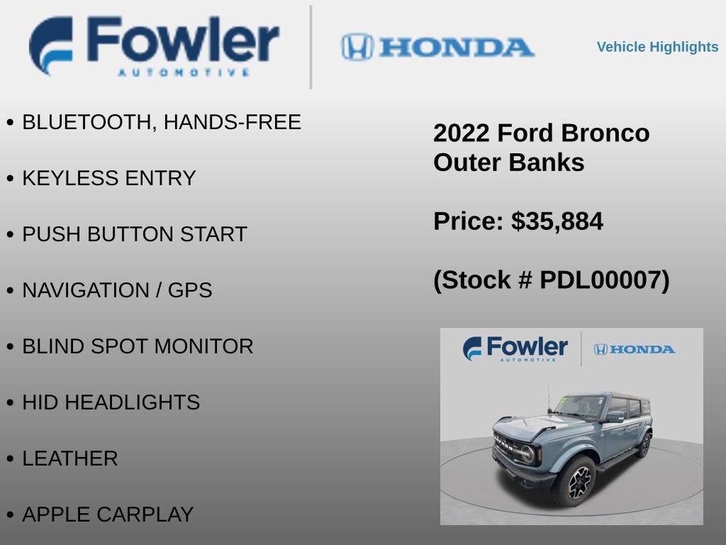 Used 2022 Ford Bronco Outer Banks AWD/4WD image 8