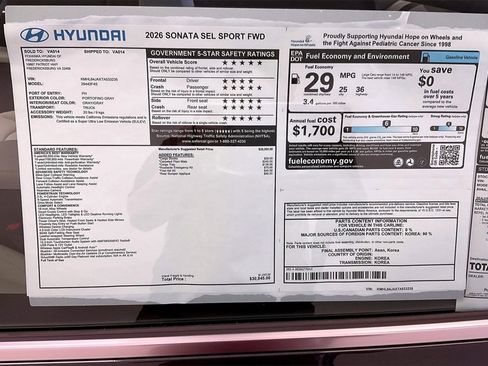 New 2026 Hyundai Sonata SEL image 14