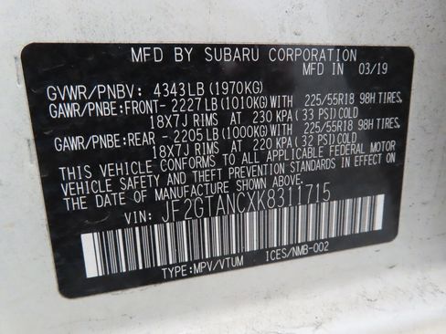 Used 2019 Subaru Crosstrek 2.0i Limited w/ Moonroof Package w/Navigation image 31