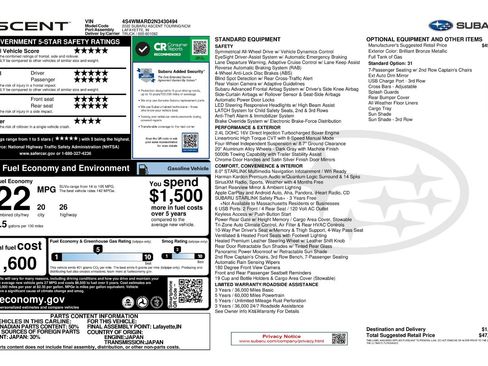 Used 2022 Subaru Ascent Touring image 11