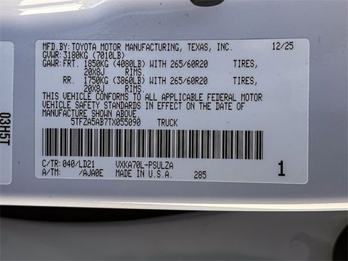 New 2026 Toyota Tundra Limited image 25