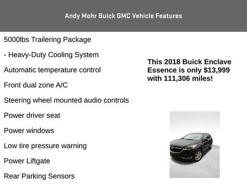 Used 2018 Buick Enclave Essence w/ Trailering Package FWD image 12