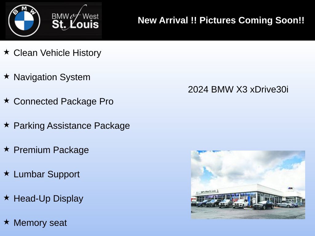 Used 2024 BMW X3 xDrive30i w/ Premium Package AWD/4WD image 3