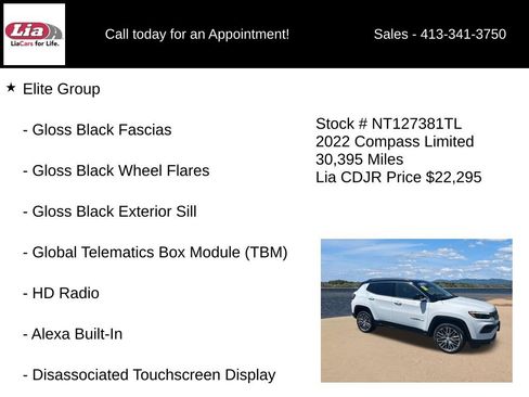Certified 2022 Jeep Compass Limited w/ Elite Group AWD/4WD image 16