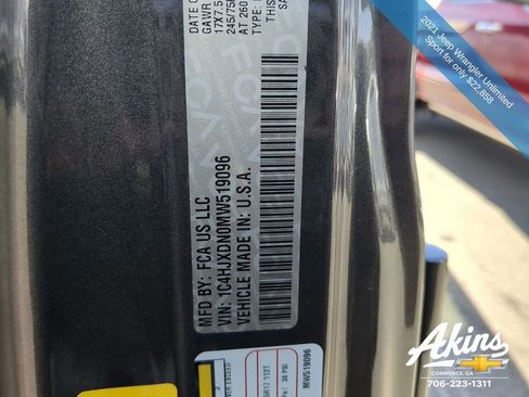 Used 2021 Jeep Wrangler Unlimited Sport image 26