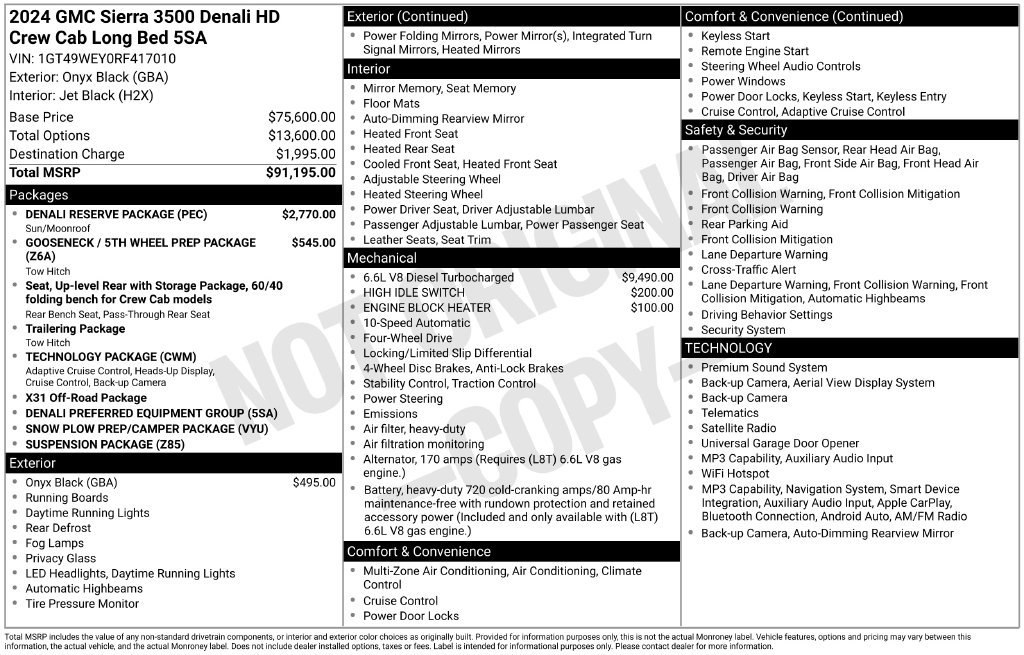 Used 2024 GMC Sierra 3500 Denali w/ Denali Reserve Package AWD/4WD image 3