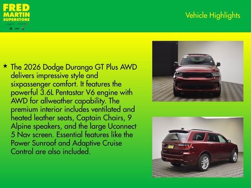New 2026 Dodge Durango GT AWD/4WD image 8