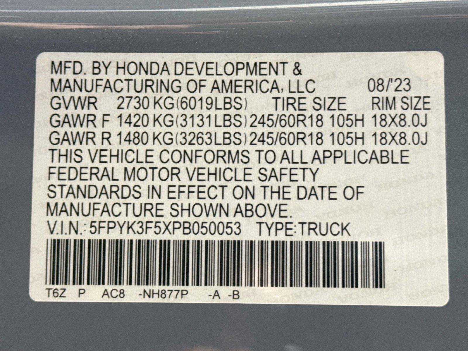 Certified 2023 Honda Ridgeline RTL image 22