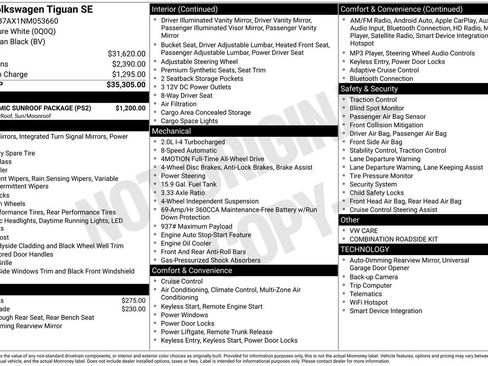 Used 2022 Volkswagen Tiguan SE w/ Panoramic Sunroof Package AWD/4WD image 5