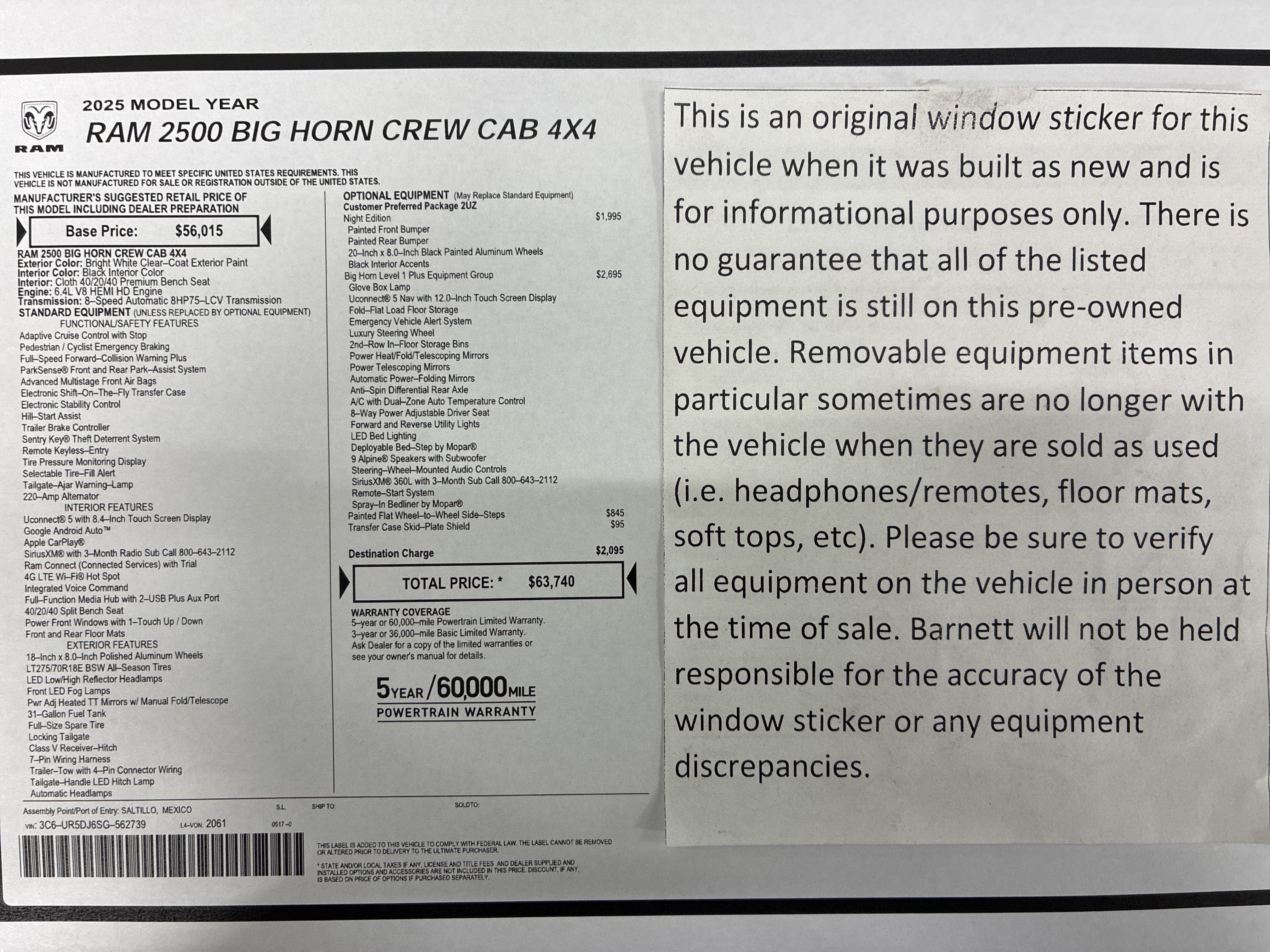 Certified 2025 RAM 2500 Big Horn AWD/4WD image 2