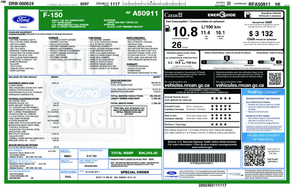 Used 2024 Ford F150 Lariat w/ Equipment Group 502A High AWD/4WD image 33