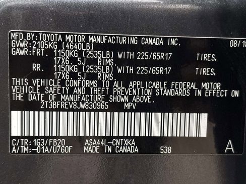 Used 2018 Toyota RAV4 LE w/ All Weather Liner Package AWD/4WD image 33
