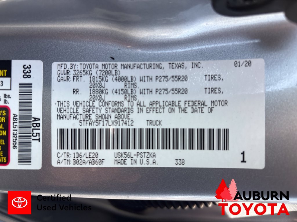 Certified 2020 Toyota Tundra Platinum AWD/4WD image 28