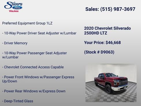 Used 2020 Chevrolet Silverado 2500 LTZ w/ LTZ Plus Package AWD/4WD image 8
