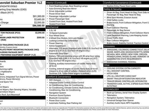 New 2026 Chevrolet Suburban Premier w/ Sun And Tow Package image 4