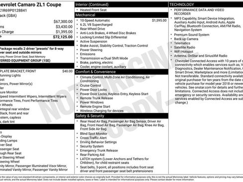 Used 2023 Chevrolet Camaro ZL1 RWD image 56